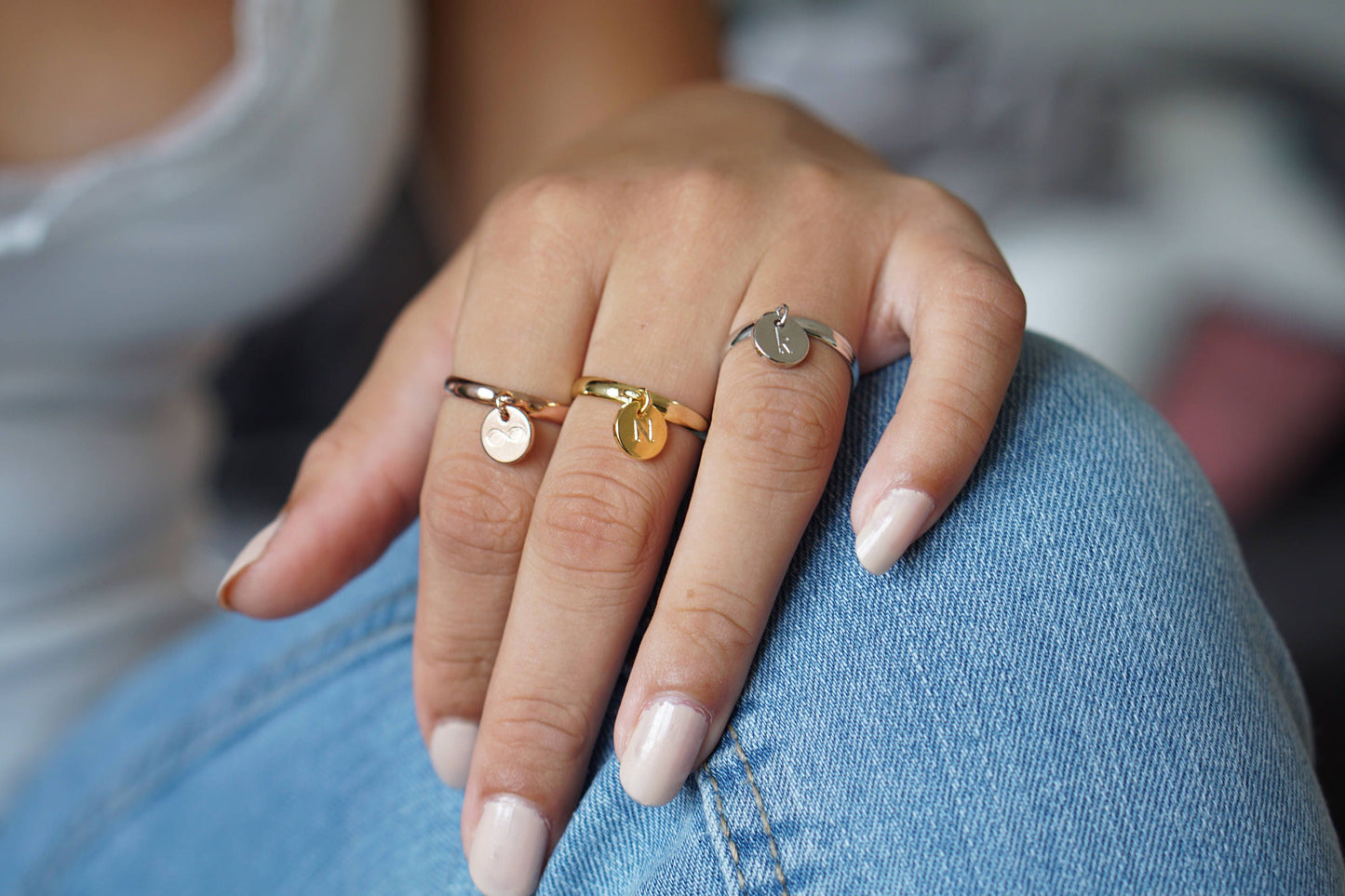 Kayla Initial Ring Gold