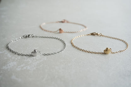 Lila 1 Heart Bracelet Rose Gold