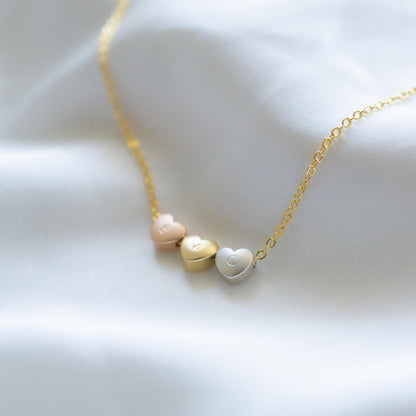 Aria 3 Heart Necklace Tricolour