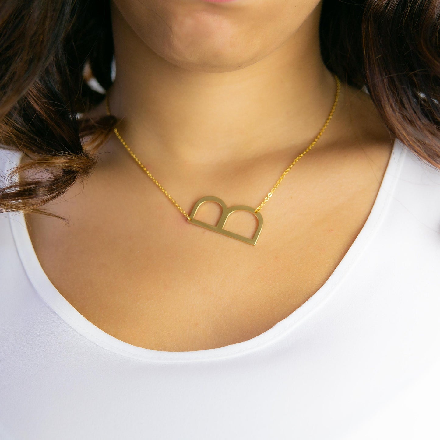 Junie Initial Necklace Gold