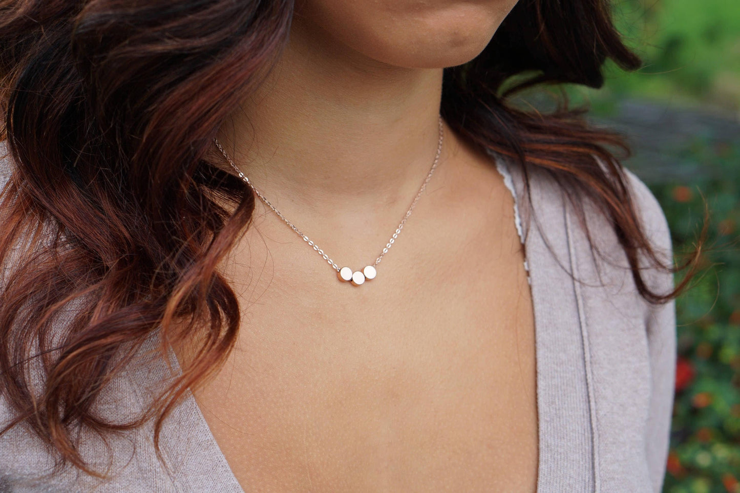 Ophelia 3 Dot Necklace Tricolour