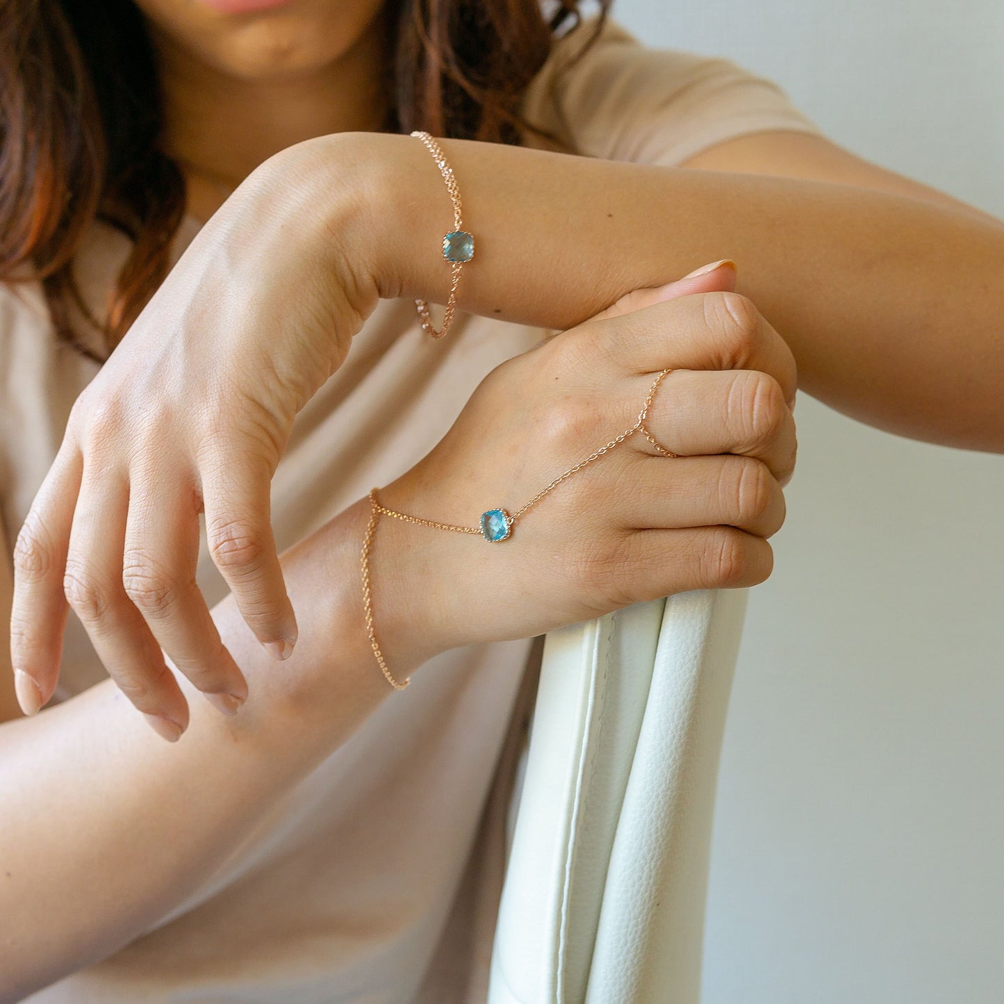 Freya Aquamarine Bracelet Gold