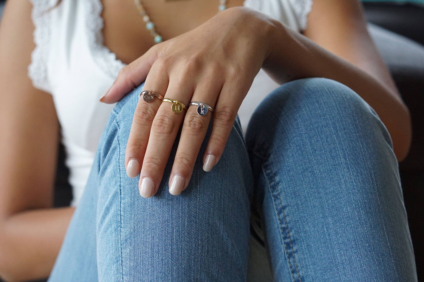 Kayla Initial Ring Gold