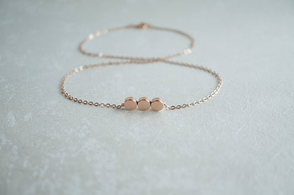 Ophelia 3 Dot Necklaces Rose Gold
