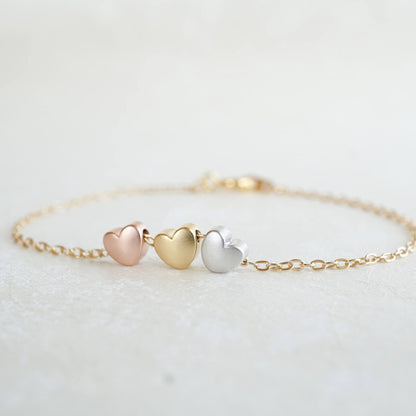 Kinsley 3 Heart Bracelet Rose Gold