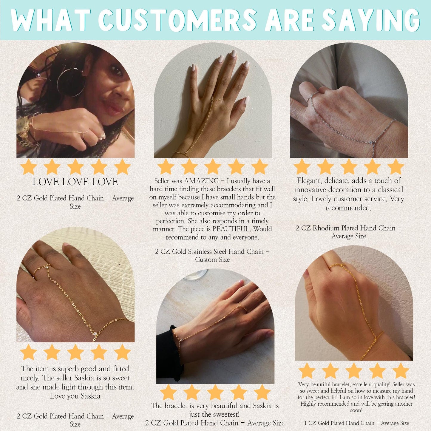 a poster describing what customers are saying