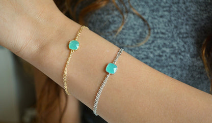 Ximena Mint Green Bracelet Gold