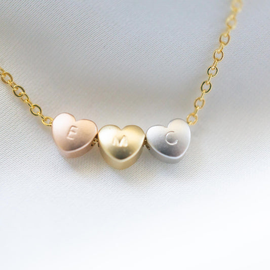 Aria 3 Heart Necklace Tricolour