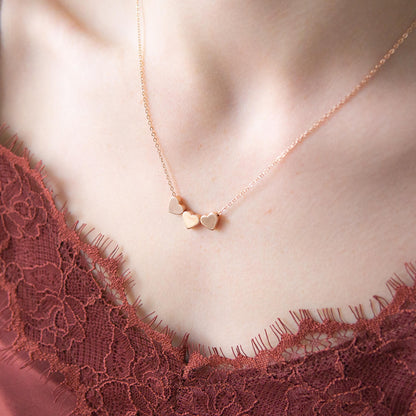 Aria 3 Heart Necklace Tricolour