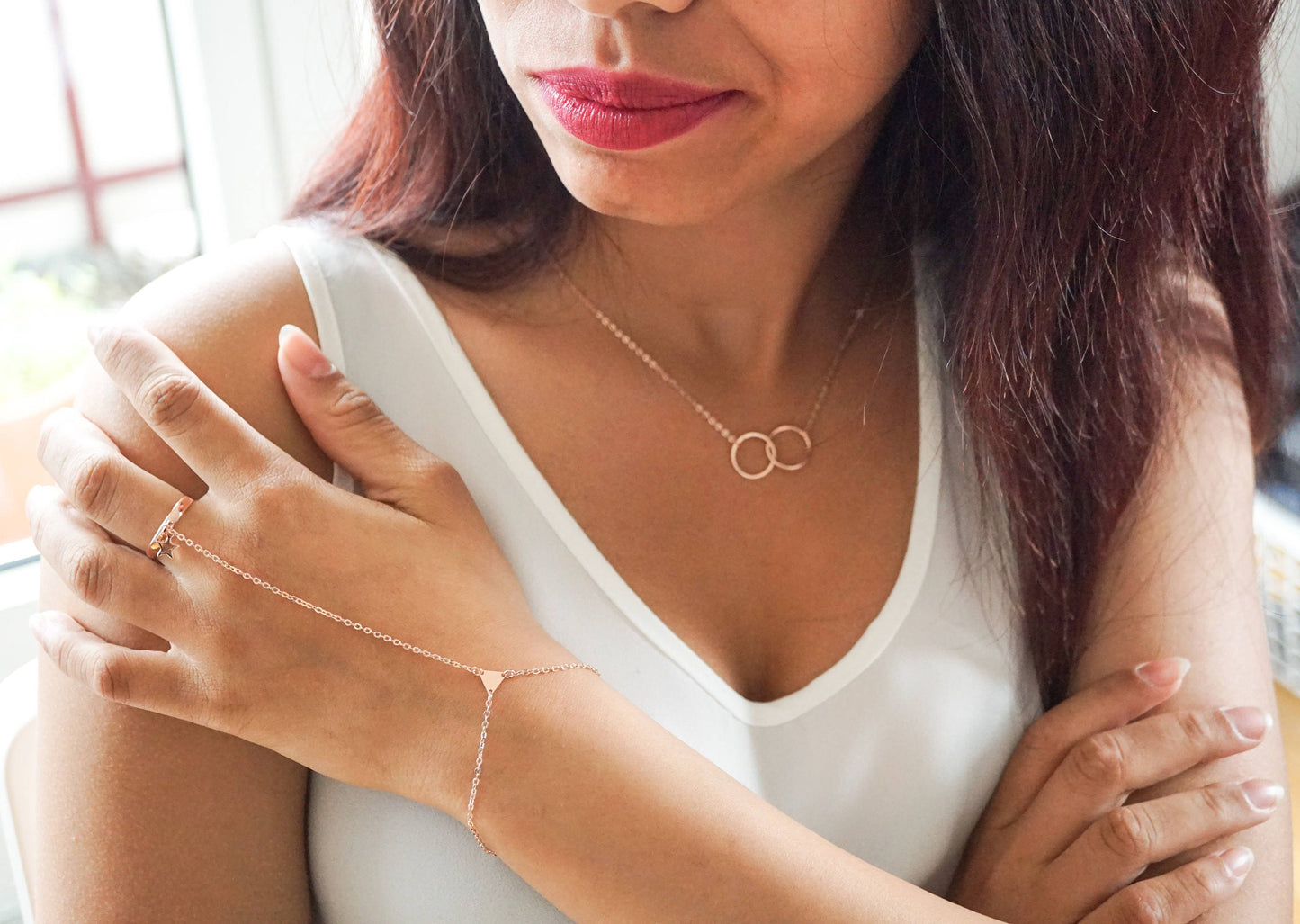 Aubrey Unity Link Necklace Tricolour