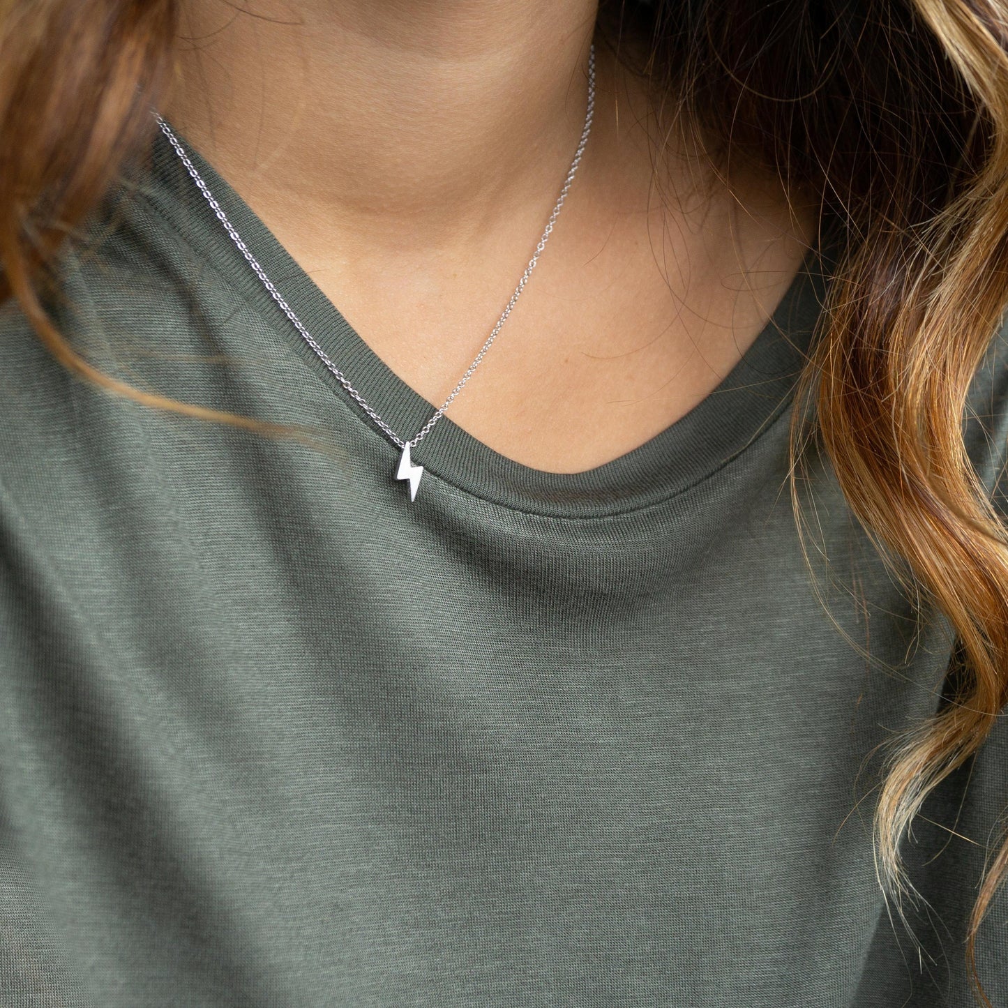 Dylan Lightning Bolt Necklace Silver