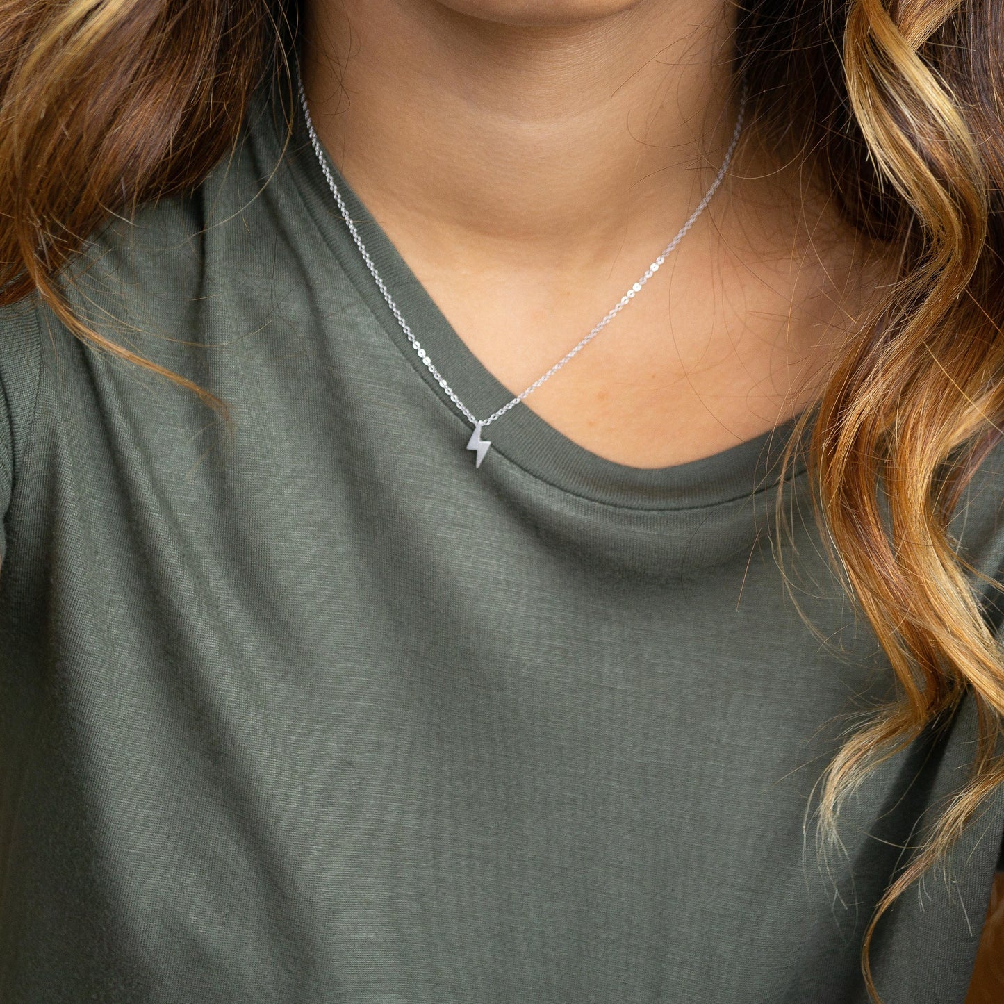Dylan Lightning Bolt Necklace Silver