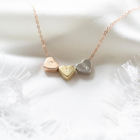 Aria 3 Heart Necklace Tricolour