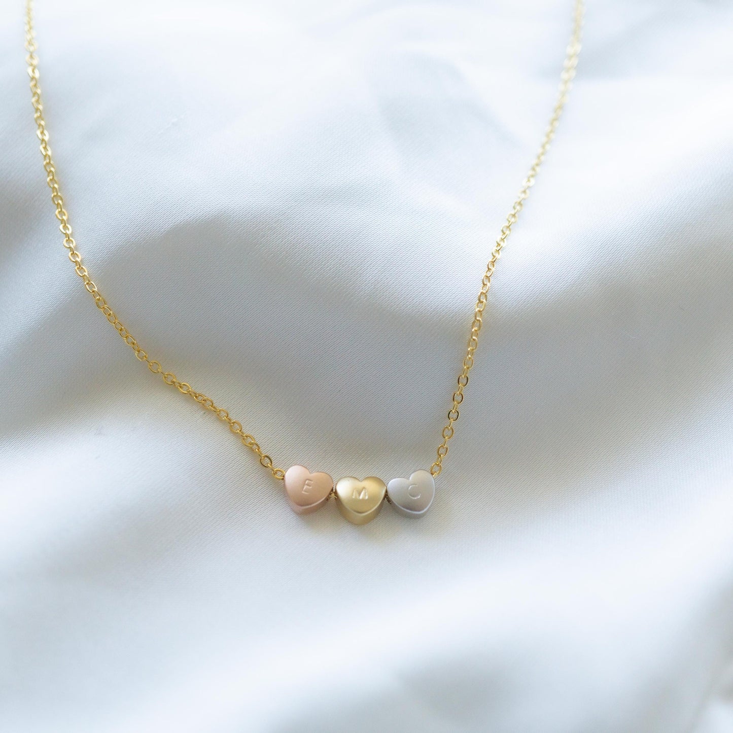 Aria 3 Heart Necklace Tricolour