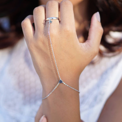 Talia Silver Star Hand Chain Gold