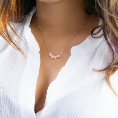 Teigan 4 Dot Necklace Rose Gold