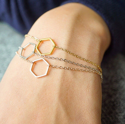 Paisley Hexagon Bracelet Rose Gold