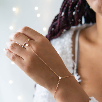 Talia Silver Star Hand Chain Gold