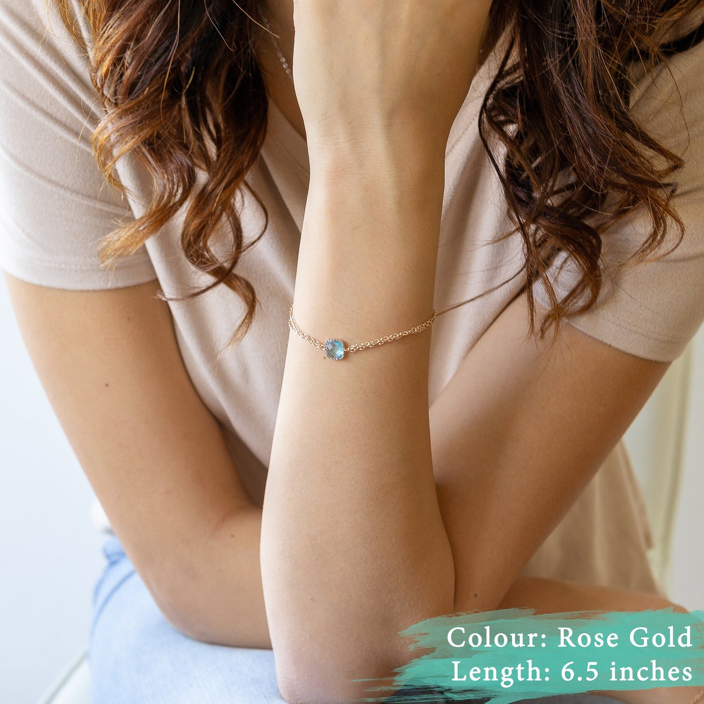 Freya Aquamarine Bracelet Gold