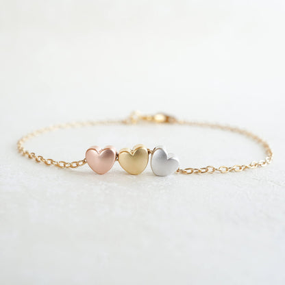 Kinsley 3 Heart Bracelet Tricolour