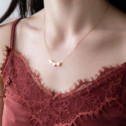 Aria 3 Heart Necklace Gold
