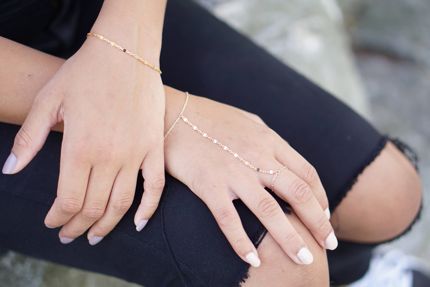 Callie Gold Lace Chain Bracelet