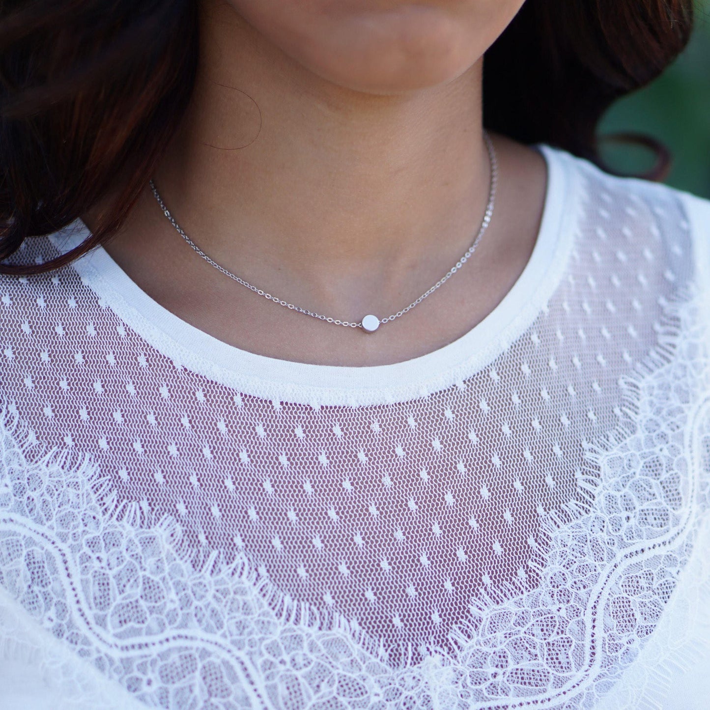 Lily 1 Dot Necklace Rose Gold