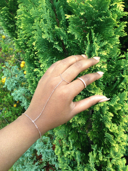 Tribal Jewelry Chain Ring Bracelet Kardashian Inspired Gypsy Bracelet