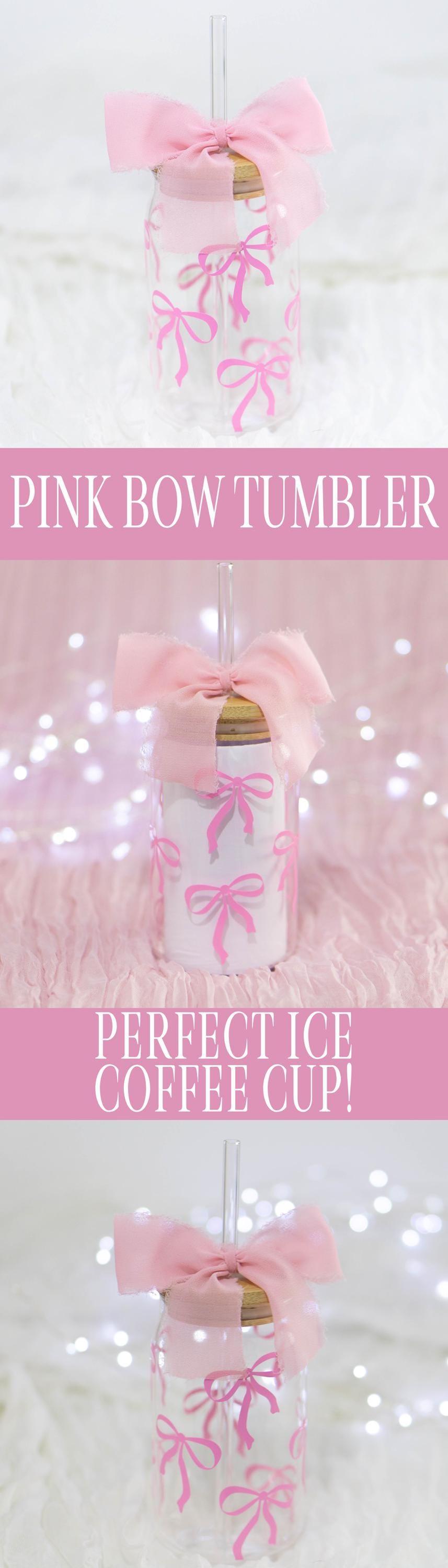 Delilah Glass Cup Pink Bow