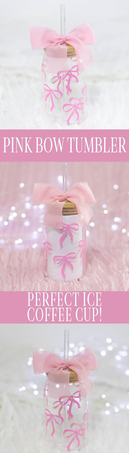 Delilah Glass Cup Pink Bow