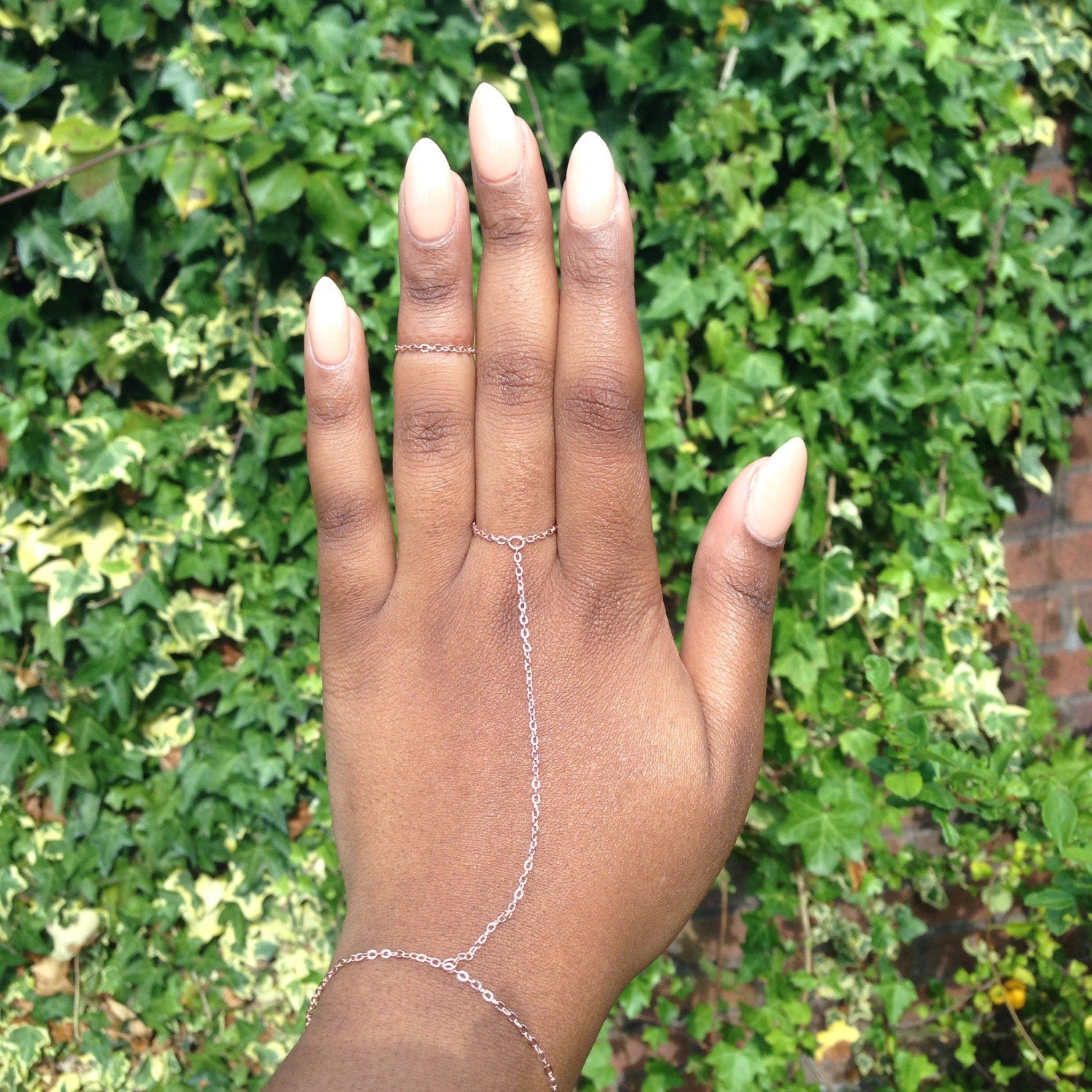 Rose Gold Slave Bracelet Silver Hand Harness Finger Bracelet