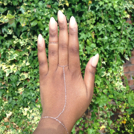 Rose Gold Slave Bracelet Silver Hand Harness Finger Bracelet