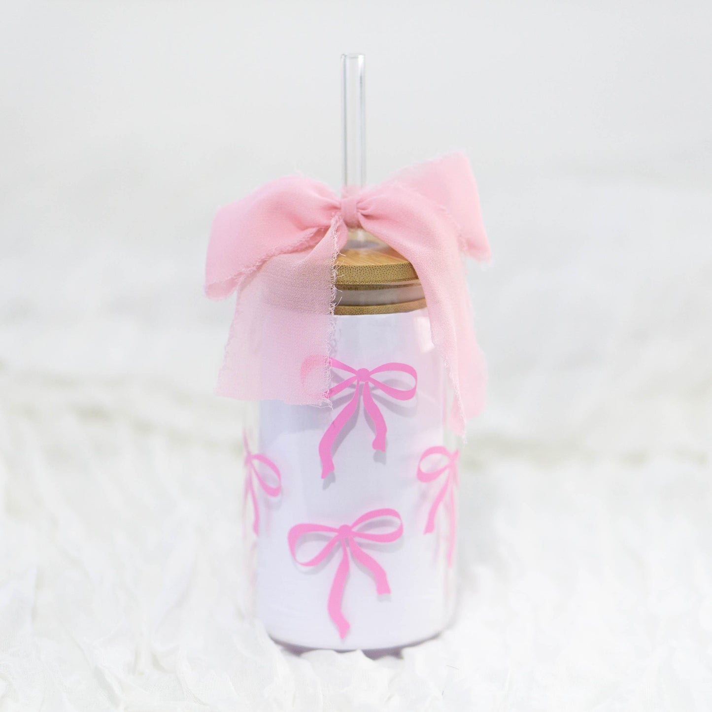 Coquette girly beer can glass for iced coffee lovers