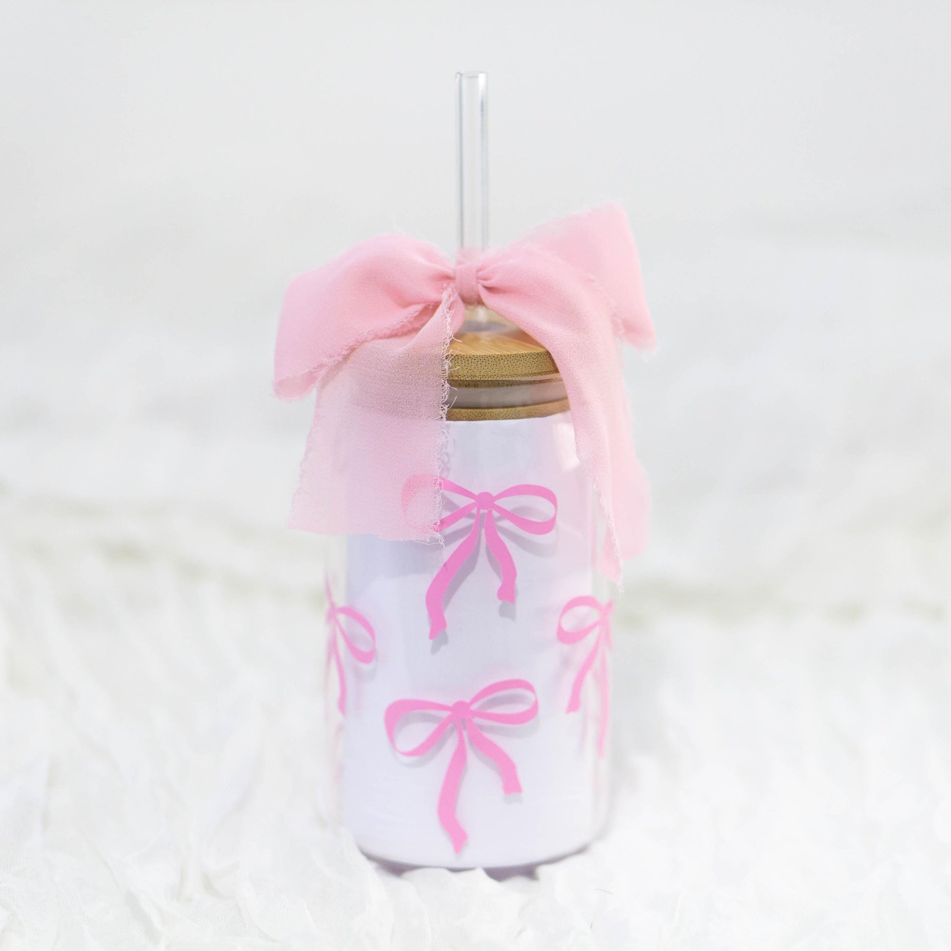 Coquette girly beer can glass for iced coffee lovers