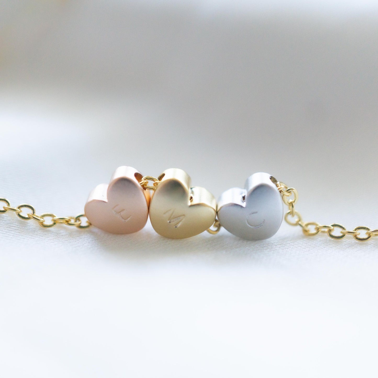Aria 3 Heart Necklace Tricolour
