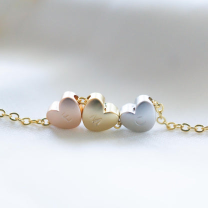 Aria 3 Heart Necklace Tricolour