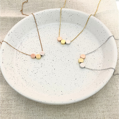 Ophelia 3 Dot Necklace Tricolour