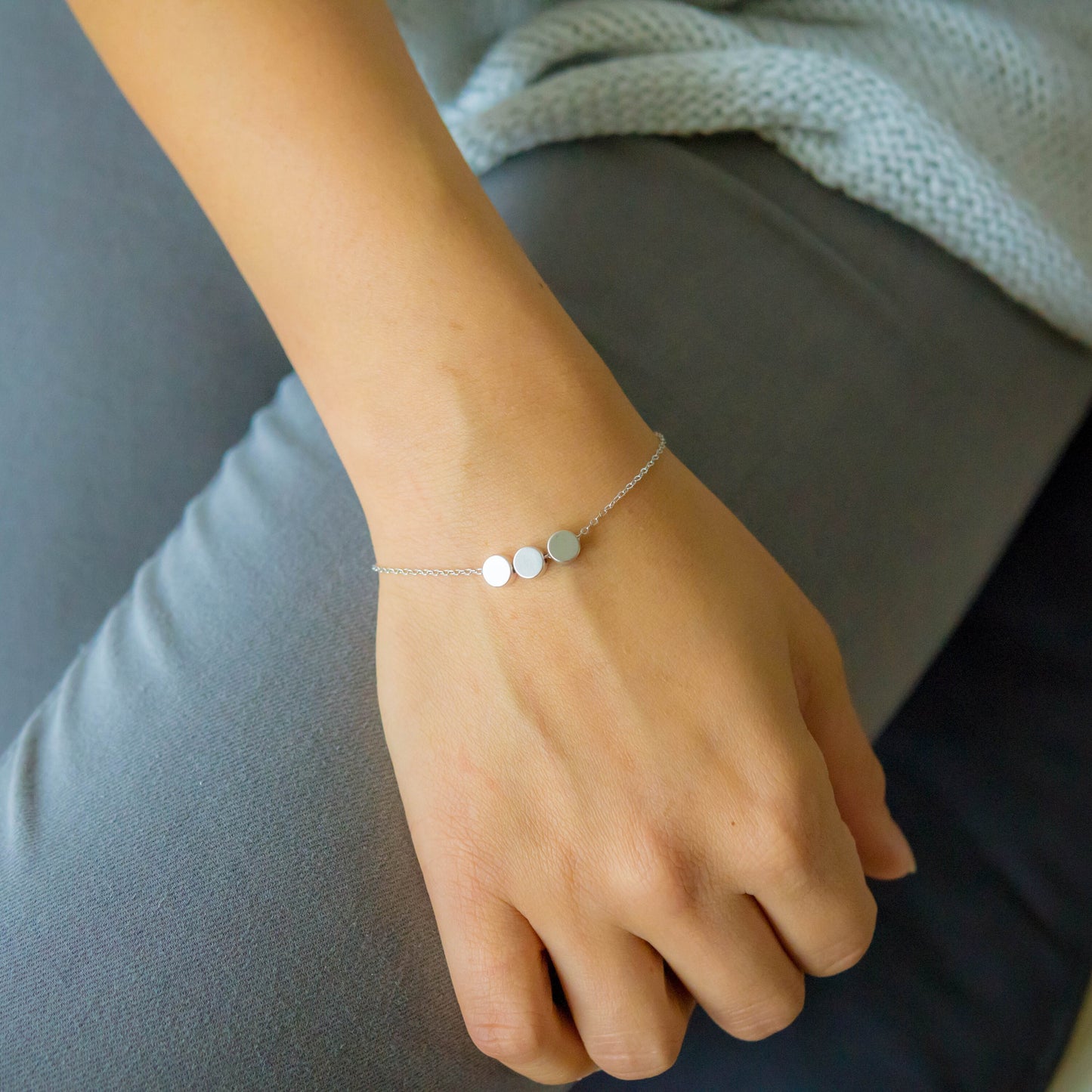 Evie 3 Dot Bracelet Silver