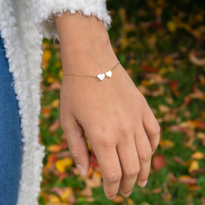 Tova 2 Heart Bracelet Gold Silver
