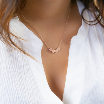 Teigan 4 Dot Necklace Rose Gold