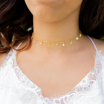 Hazel Seashell & Star Choker Gold