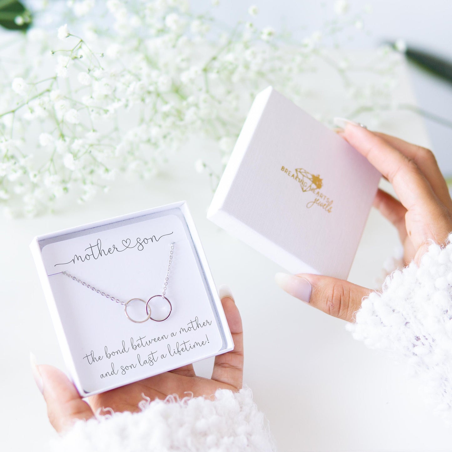 Nora Mother & Son Necklace Silver