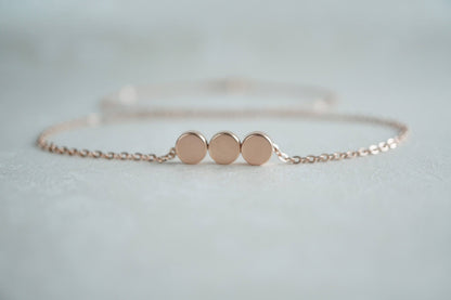 Ophelia 3 Dot Necklaces Rose Gold