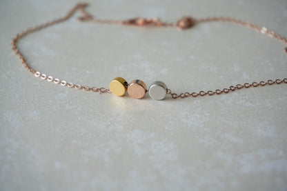 Ophelia 3 Dot Necklace Tricolour