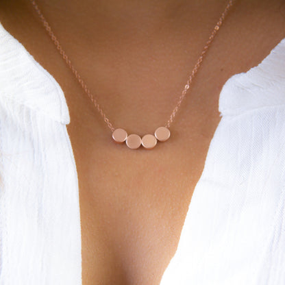 Teigan 4 Dot Necklace Rose Gold