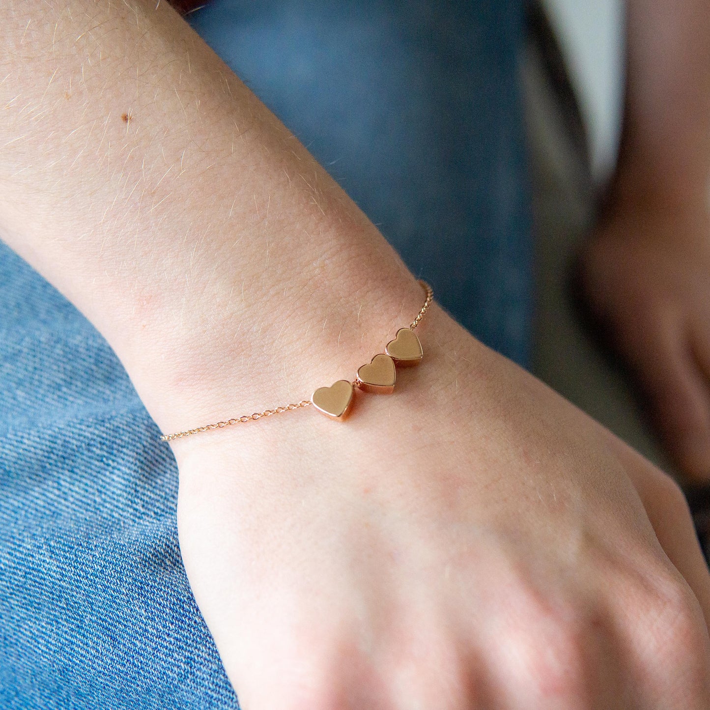 Kinsley 3 Heart Bracelet Gold