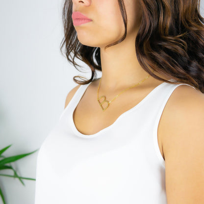 Junie Initial Necklace Gold