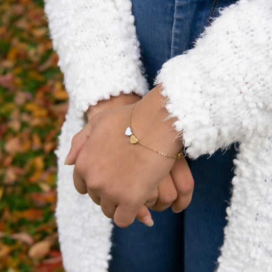 Tova 2 Heart Bracelet Gold Silver