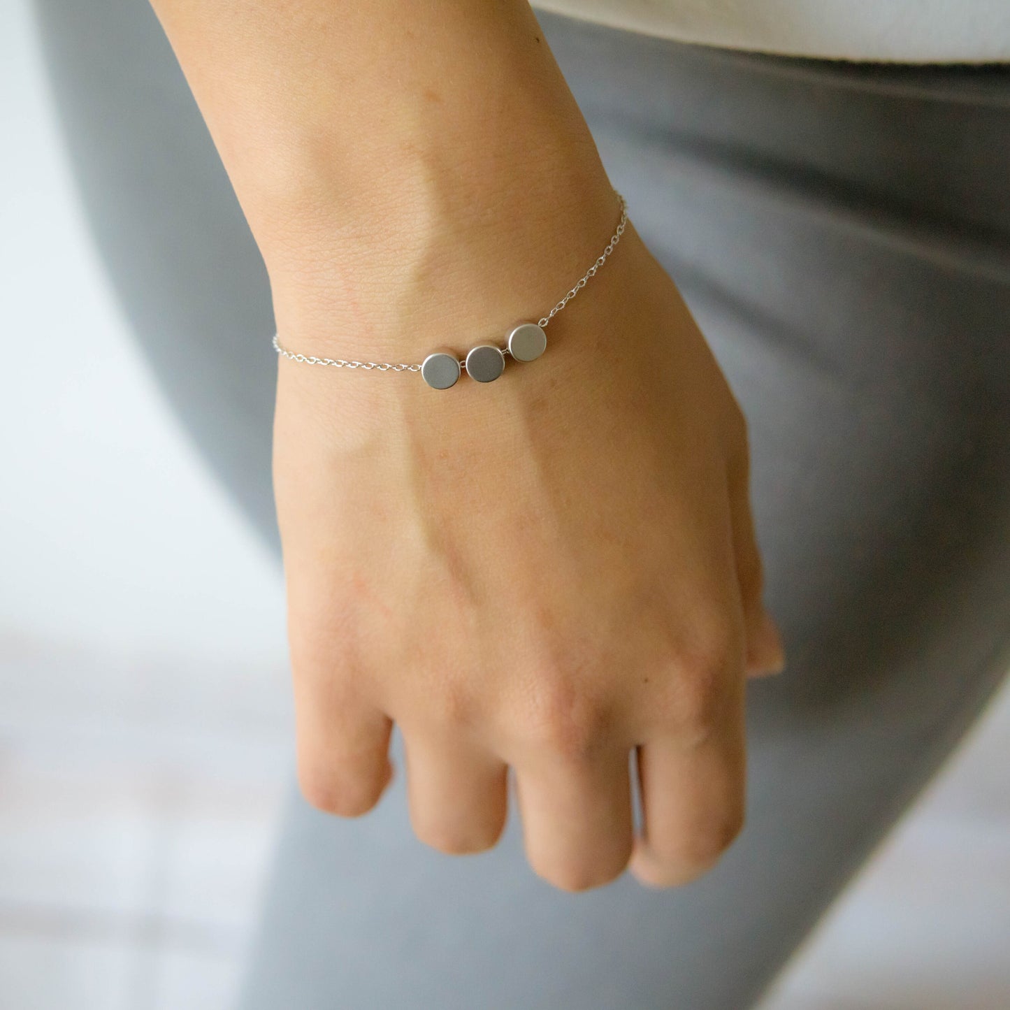 Evie 3 Dot Bracelet Silver