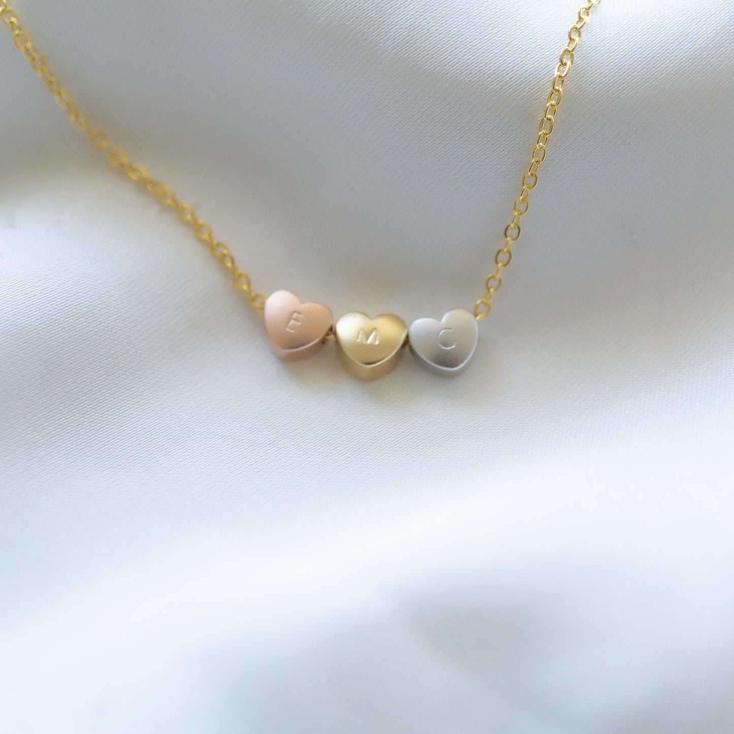 Aria 3 Heart Necklace Tricolour